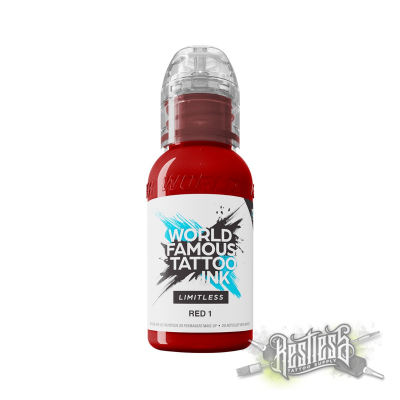 World Famous Ink Limitless - Red 1 - 30ml / Restless Tattoo Supply 